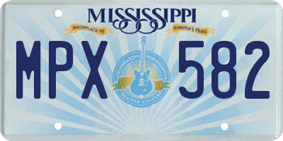 MS license plate MPX582