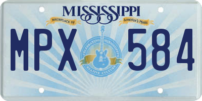 MS license plate MPX584