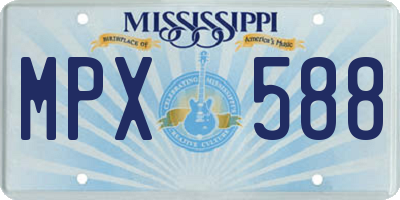 MS license plate MPX588