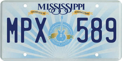 MS license plate MPX589