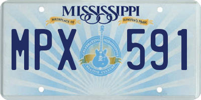 MS license plate MPX591