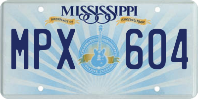 MS license plate MPX604