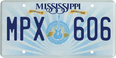 MS license plate MPX606