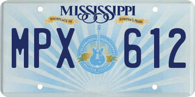 MS license plate MPX612