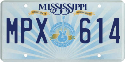 MS license plate MPX614