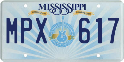 MS license plate MPX617