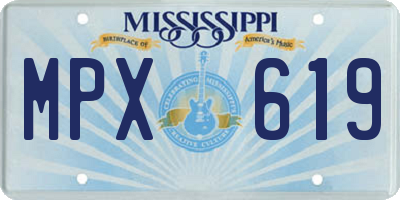 MS license plate MPX619