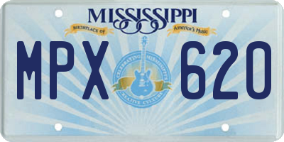 MS license plate MPX620