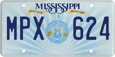 MS license plate MPX624