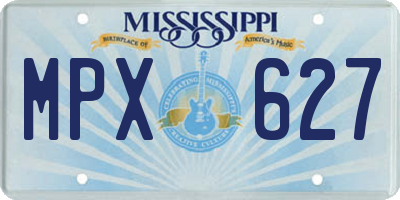 MS license plate MPX627
