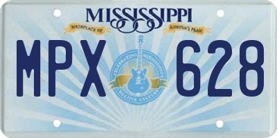 MS license plate MPX628