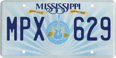 MS license plate MPX629