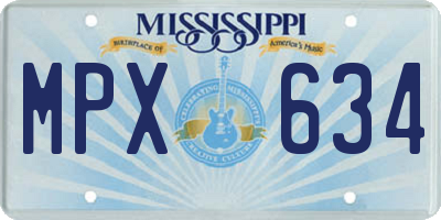 MS license plate MPX634