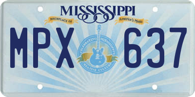 MS license plate MPX637