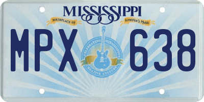 MS license plate MPX638
