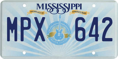 MS license plate MPX642