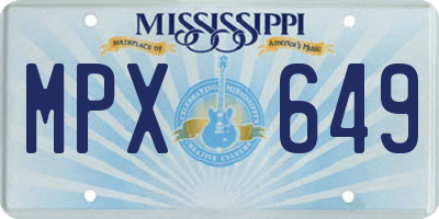 MS license plate MPX649