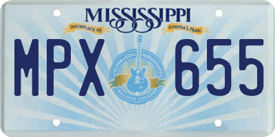 MS license plate MPX655