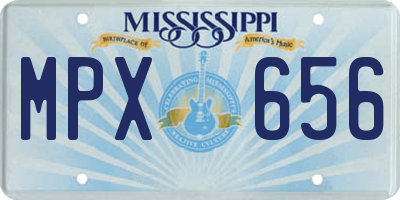 MS license plate MPX656