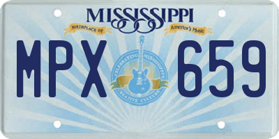 MS license plate MPX659