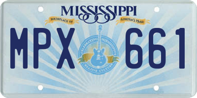 MS license plate MPX661