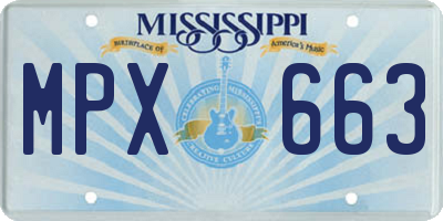 MS license plate MPX663