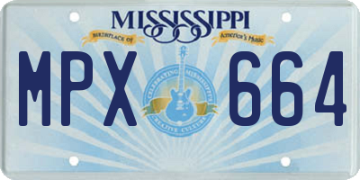 MS license plate MPX664