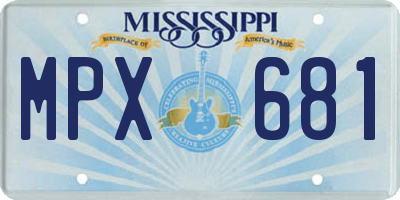MS license plate MPX681