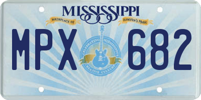 MS license plate MPX682