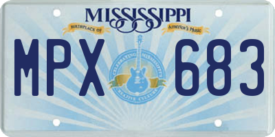 MS license plate MPX683