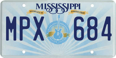 MS license plate MPX684