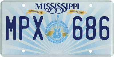 MS license plate MPX686