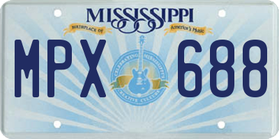 MS license plate MPX688