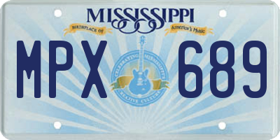 MS license plate MPX689