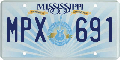 MS license plate MPX691