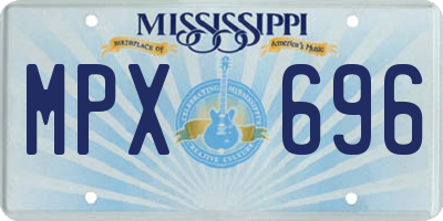 MS license plate MPX696