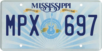 MS license plate MPX697