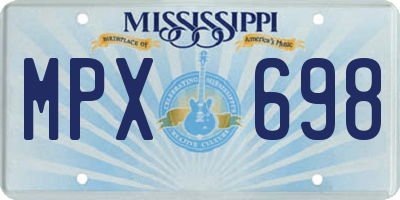 MS license plate MPX698