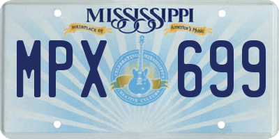 MS license plate MPX699