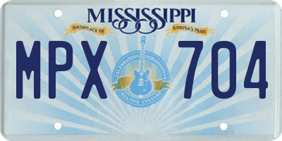 MS license plate MPX704