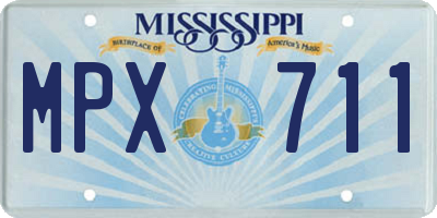 MS license plate MPX711