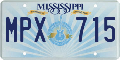 MS license plate MPX715