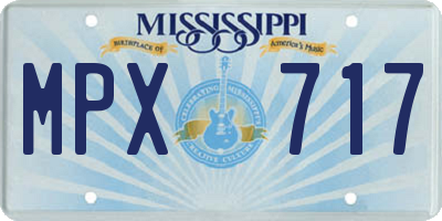 MS license plate MPX717