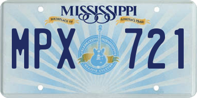 MS license plate MPX721