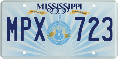 MS license plate MPX723