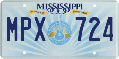 MS license plate MPX724