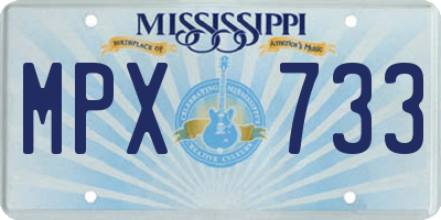MS license plate MPX733