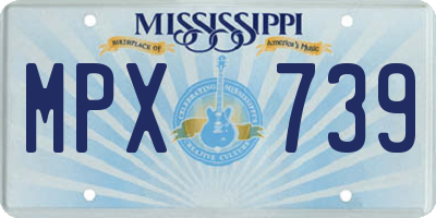 MS license plate MPX739
