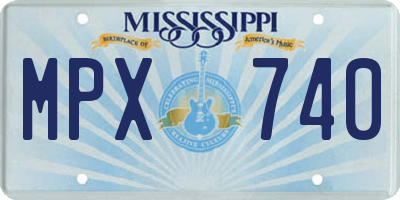 MS license plate MPX740