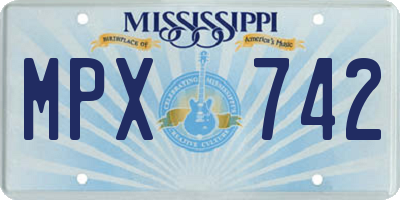 MS license plate MPX742
